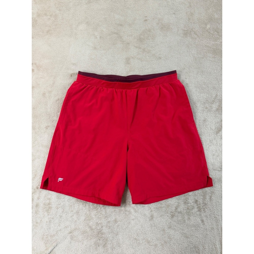 Fabletics Training Shorts 7" Men's size 30 Red/Burgundy Lined Pocket EUC